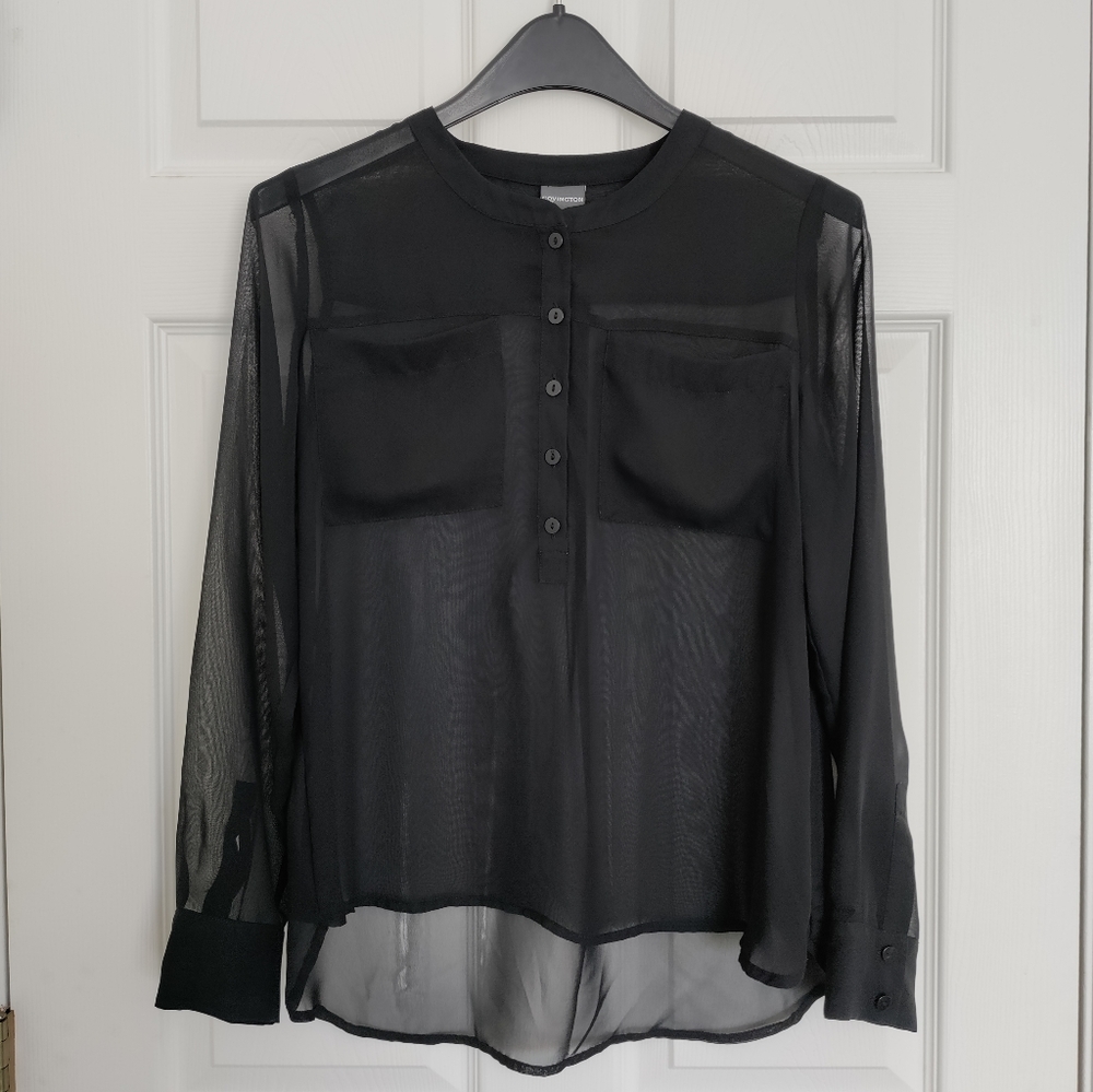 COVINGTON Petite size M long sleeve sheer top